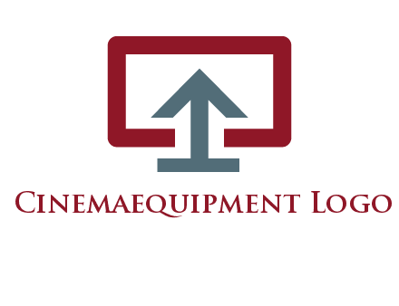 arrow merged with monitor screen symbol