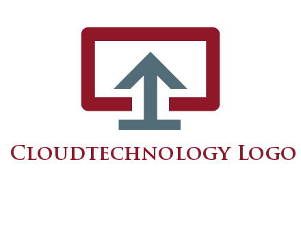 arrow merged with monitor screen symbol