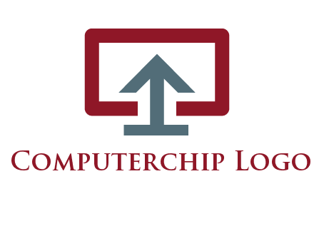 arrow merged with monitor screen symbol