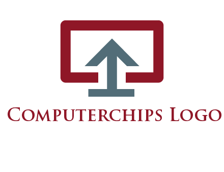 arrow merged with monitor screen symbol