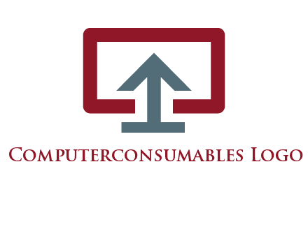 arrow merged with monitor screen symbol
