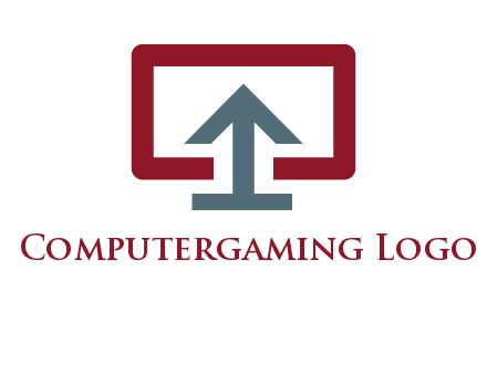 arrow merged with monitor screen symbol