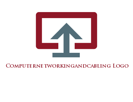 arrow merged with monitor screen symbol