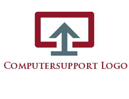 arrow merged with monitor screen symbol