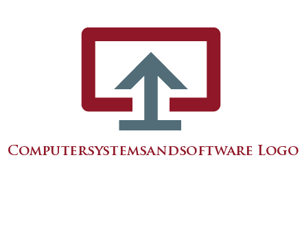 arrow merged with monitor screen symbol