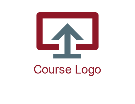 arrow merged with monitor screen symbol