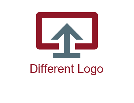 arrow merged with monitor screen symbol