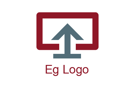 arrow merged with monitor screen symbol
