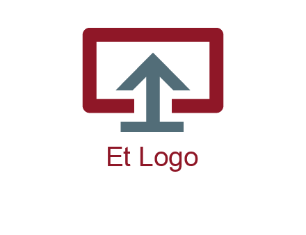 arrow merged with monitor screen symbol