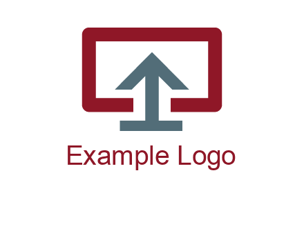 arrow merged with monitor screen symbol