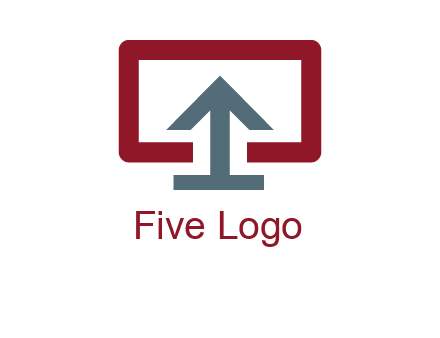 arrow merged with monitor screen symbol