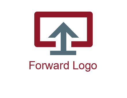 arrow merged with monitor screen symbol