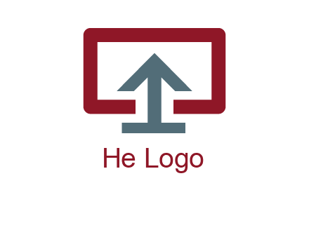 arrow merged with monitor screen symbol
