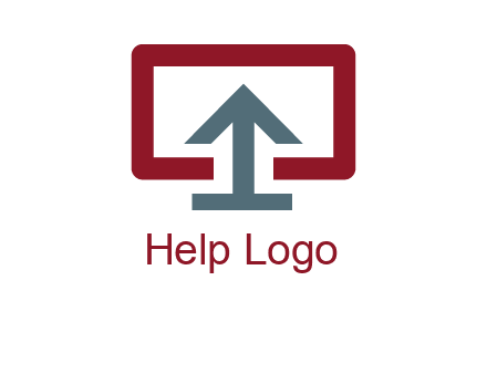 arrow merged with monitor screen symbol