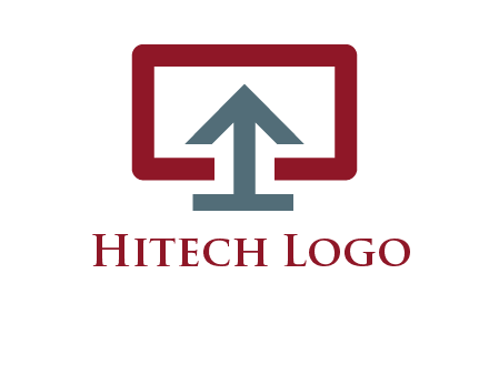 arrow merged with monitor screen symbol