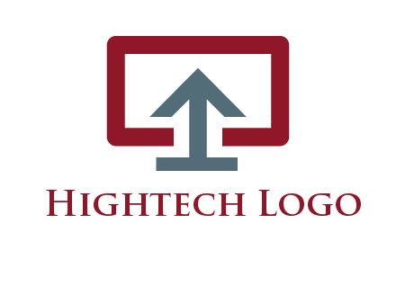 arrow merged with monitor screen symbol
