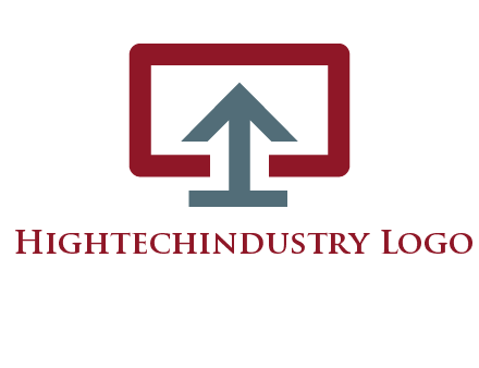 arrow merged with monitor screen symbol