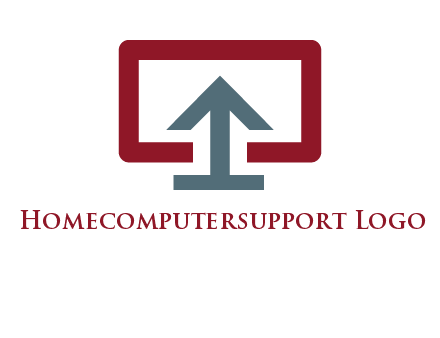 arrow merged with monitor screen symbol