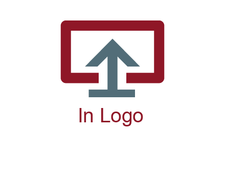 arrow merged with monitor screen symbol