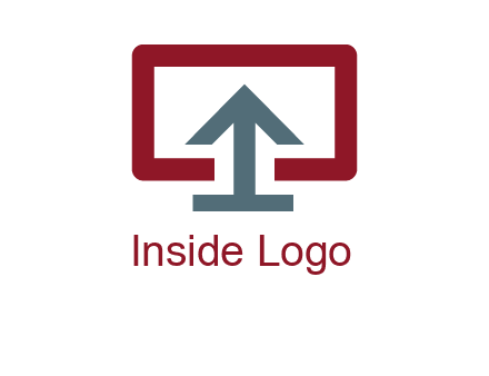 arrow merged with monitor screen symbol