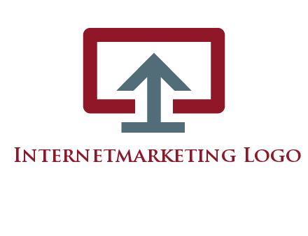 arrow merged with monitor screen symbol