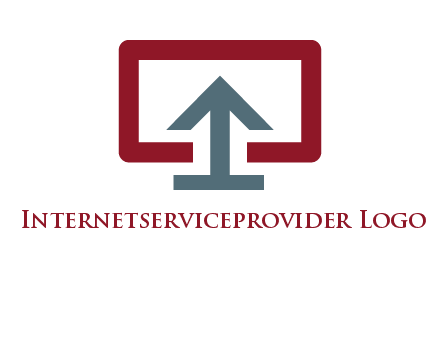 arrow merged with monitor screen symbol