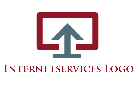 arrow merged with monitor screen symbol