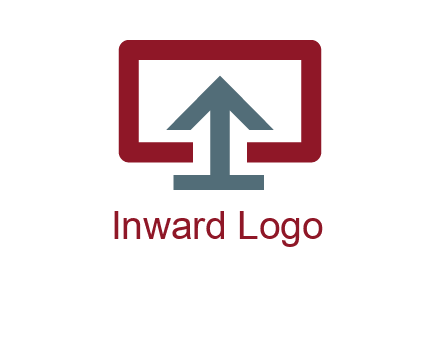 arrow merged with monitor screen symbol