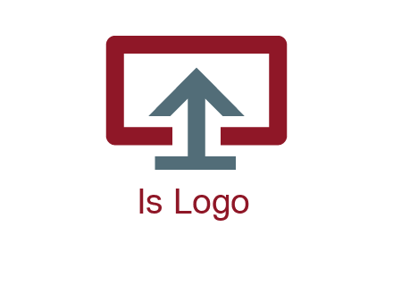 arrow merged with monitor screen symbol