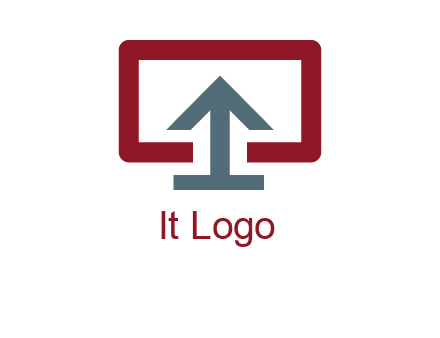arrow merged with monitor screen symbol