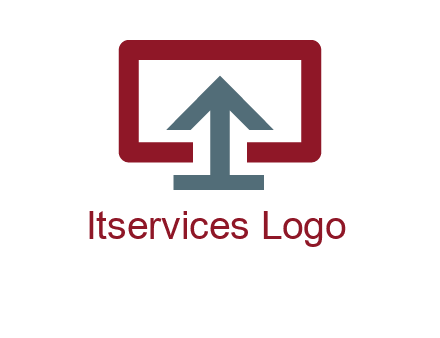 arrow merged with monitor screen symbol