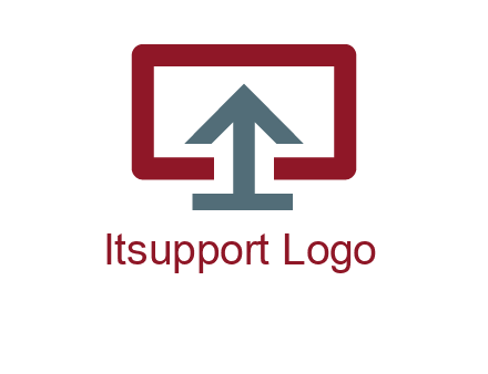 arrow merged with monitor screen symbol