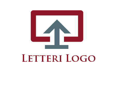 arrow merged with monitor screen symbol
