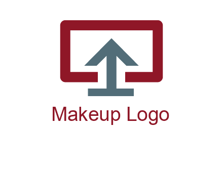 arrow merged with monitor screen symbol