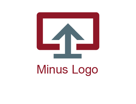 arrow merged with monitor screen symbol