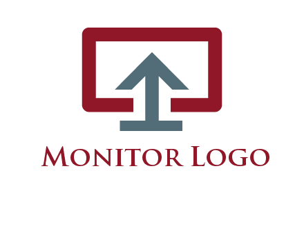 arrow merged with monitor screen symbol