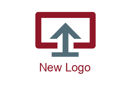 arrow merged with monitor screen symbol