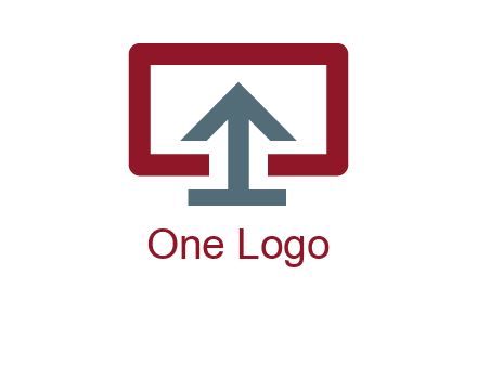 arrow merged with monitor screen symbol