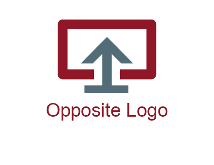 arrow merged with monitor screen symbol