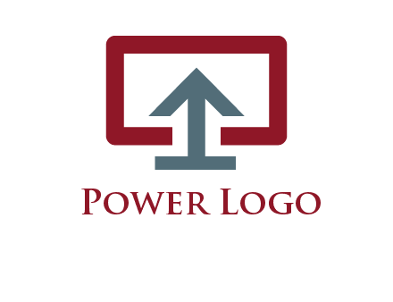 arrow merged with monitor screen symbol