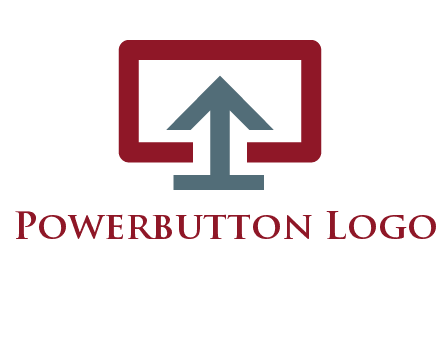 arrow merged with monitor screen symbol