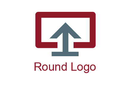 arrow merged with monitor screen symbol