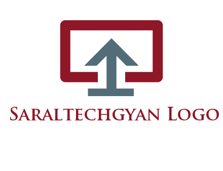 arrow merged with monitor screen symbol