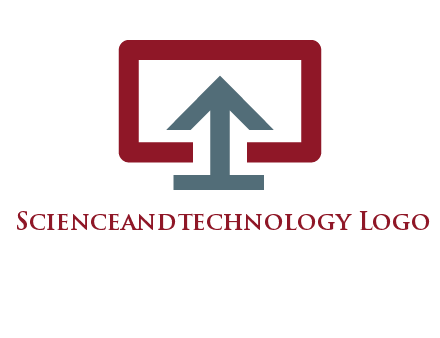 arrow merged with monitor screen symbol