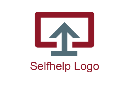 arrow merged with monitor screen symbol