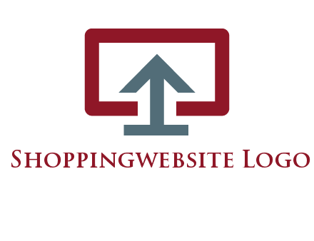 arrow merged with monitor screen symbol