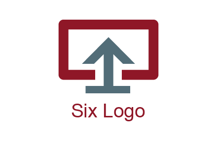 arrow merged with monitor screen symbol