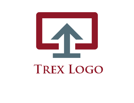 arrow merged with monitor screen symbol