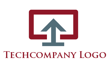 arrow merged with monitor screen symbol