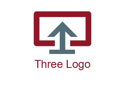 arrow merged with monitor screen symbol